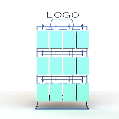 Wire Hooks OEM Metal Table Top Display Stands With Back Locker And Top Logo